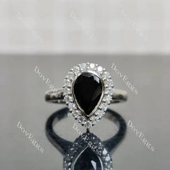 Bezel halo engagement ring semi-mount only(Exclusively to DovEggs Stones)