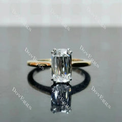 Cushion solitaire moissanite engagement ring| DovEggs