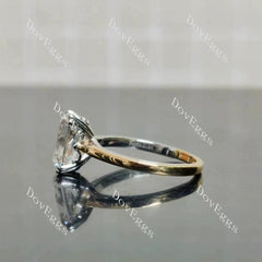 Cushion solitaire moissanite engagement ring| DovEggs