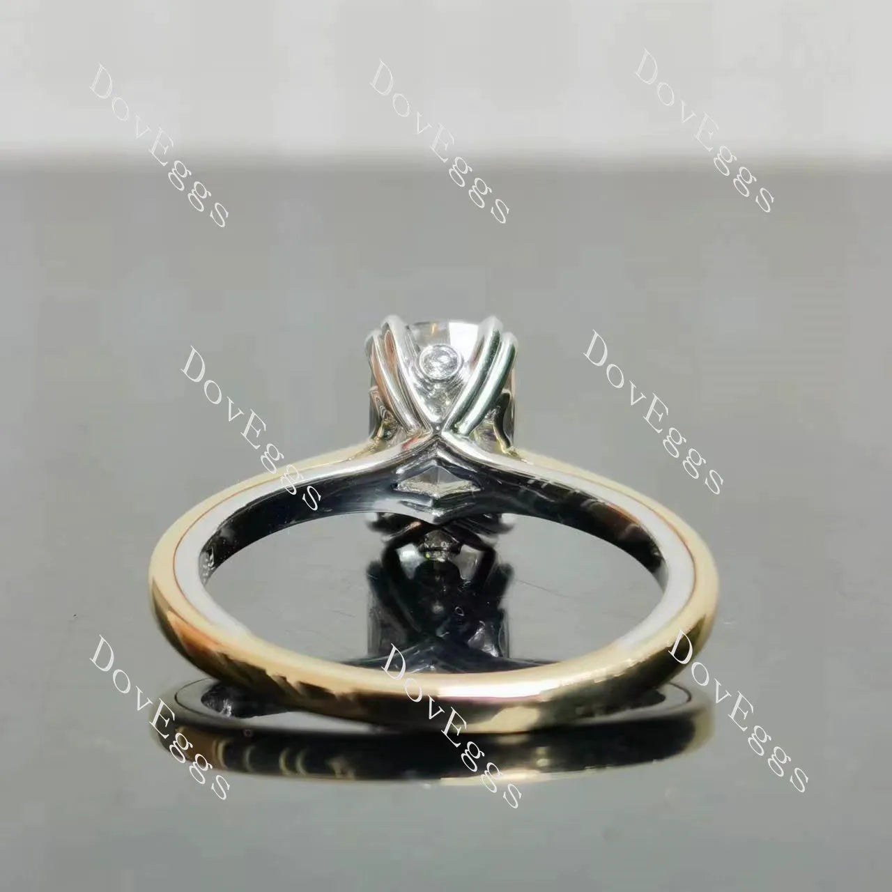 Cushion solitaire moissanite engagement ring| DovEggs