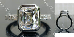 Pawleys Promise-Criss cut bezel pave moissanite engagement ring| DovEggs