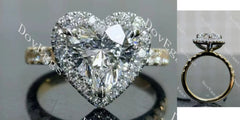 Julie’s-Heart halo half eternity moissanite engagement ring| DovEggs