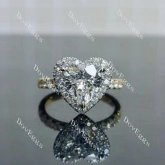 Julie’s-Heart halo half eternity moissanite engagement ring| DovEggs