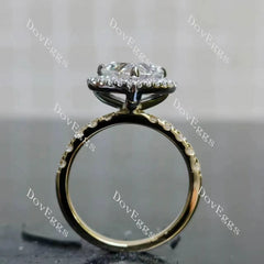 Julie’s-Heart halo half eternity moissanite engagement ring| DovEggs