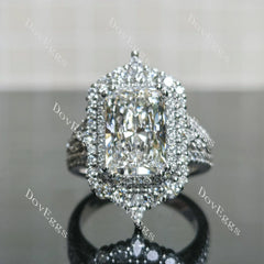 Doveggs halo pave vintage engagement ring only semi-mount only(Exclusively to DovEggs Stones)