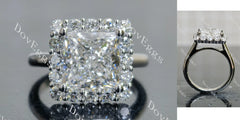 Princess halo moissanite engagement ring| DovEggs