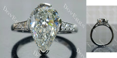 Pear pave art deco moissanite engagement ring| DovEggs