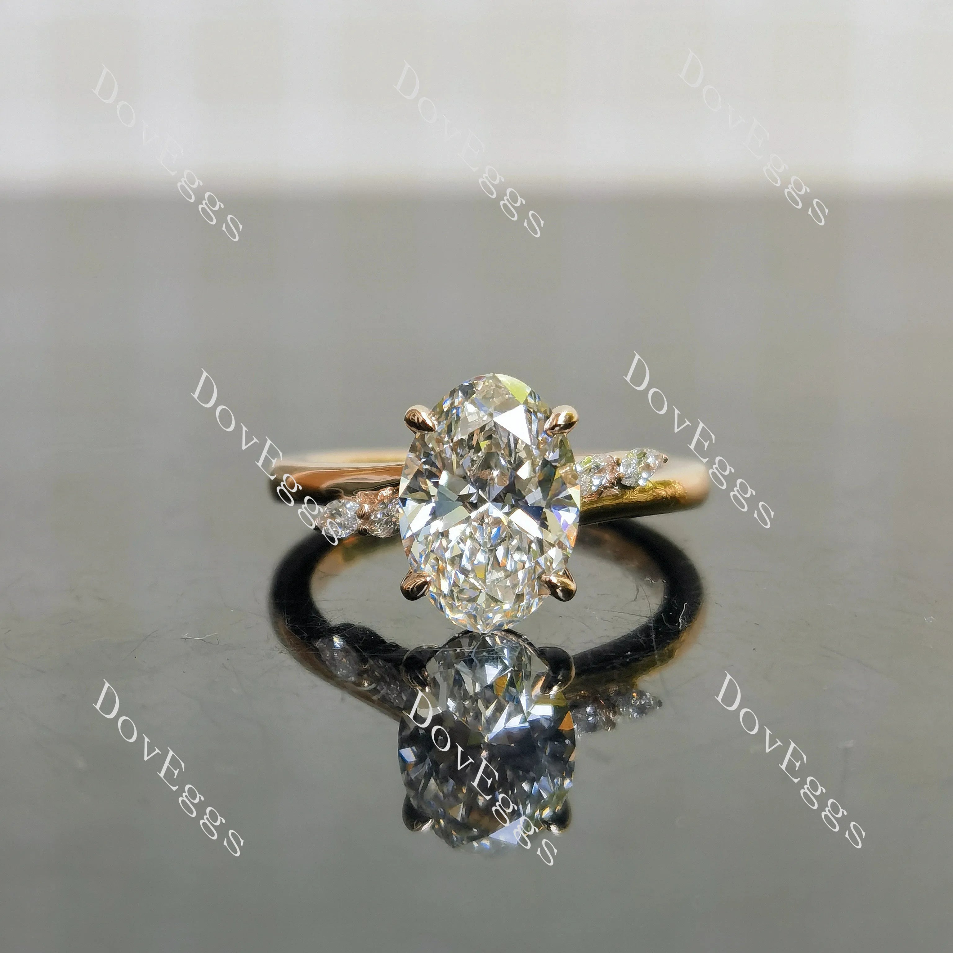 Side stones vintage engagement ring only semi-mount only(Exclusively to DovEggs Stones)