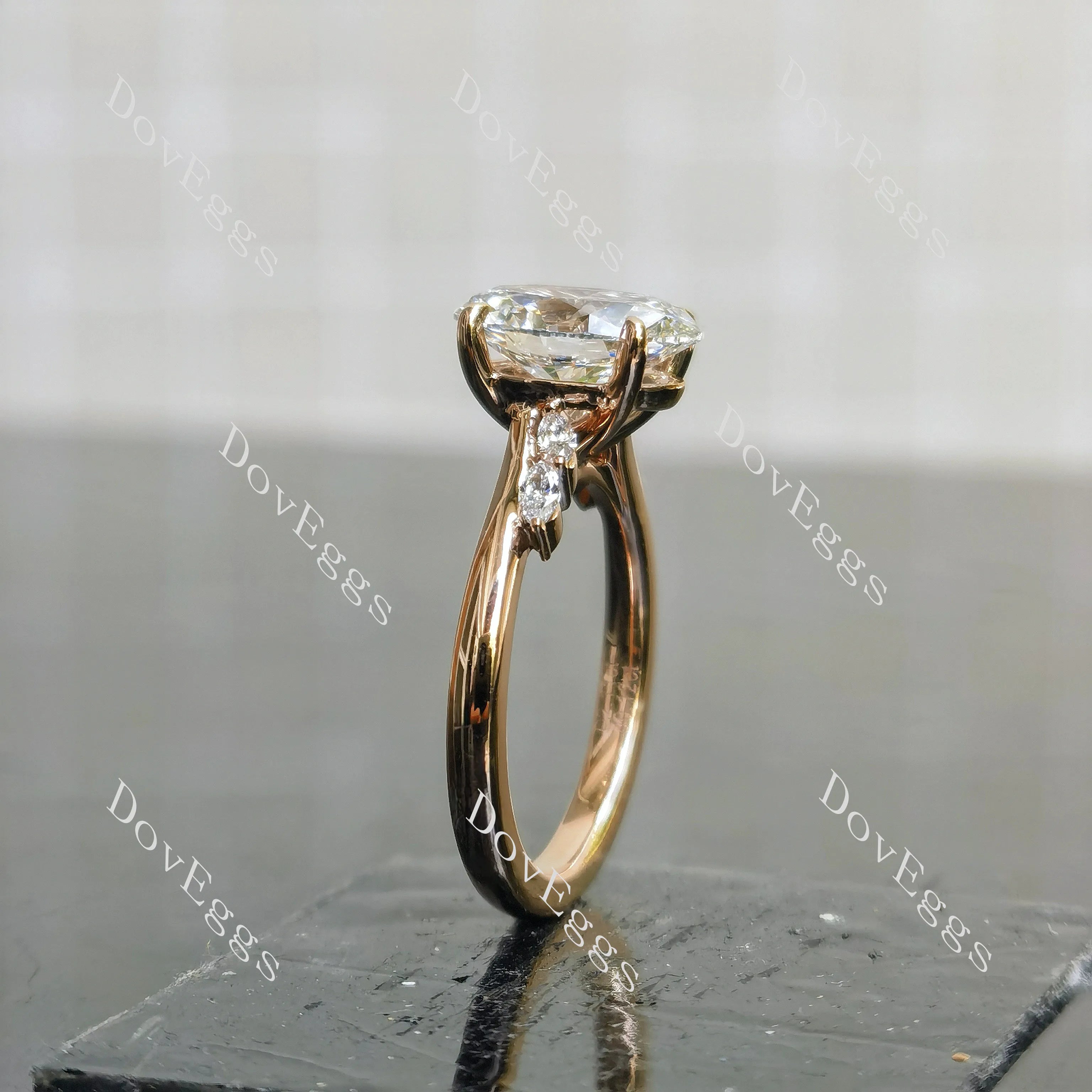 Side stones vintage engagement ring only semi-mount only(Exclusively to DovEggs Stones)