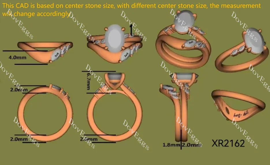 Side stones vintage engagement ring only semi-mount only(Exclusively to DovEggs Stones)