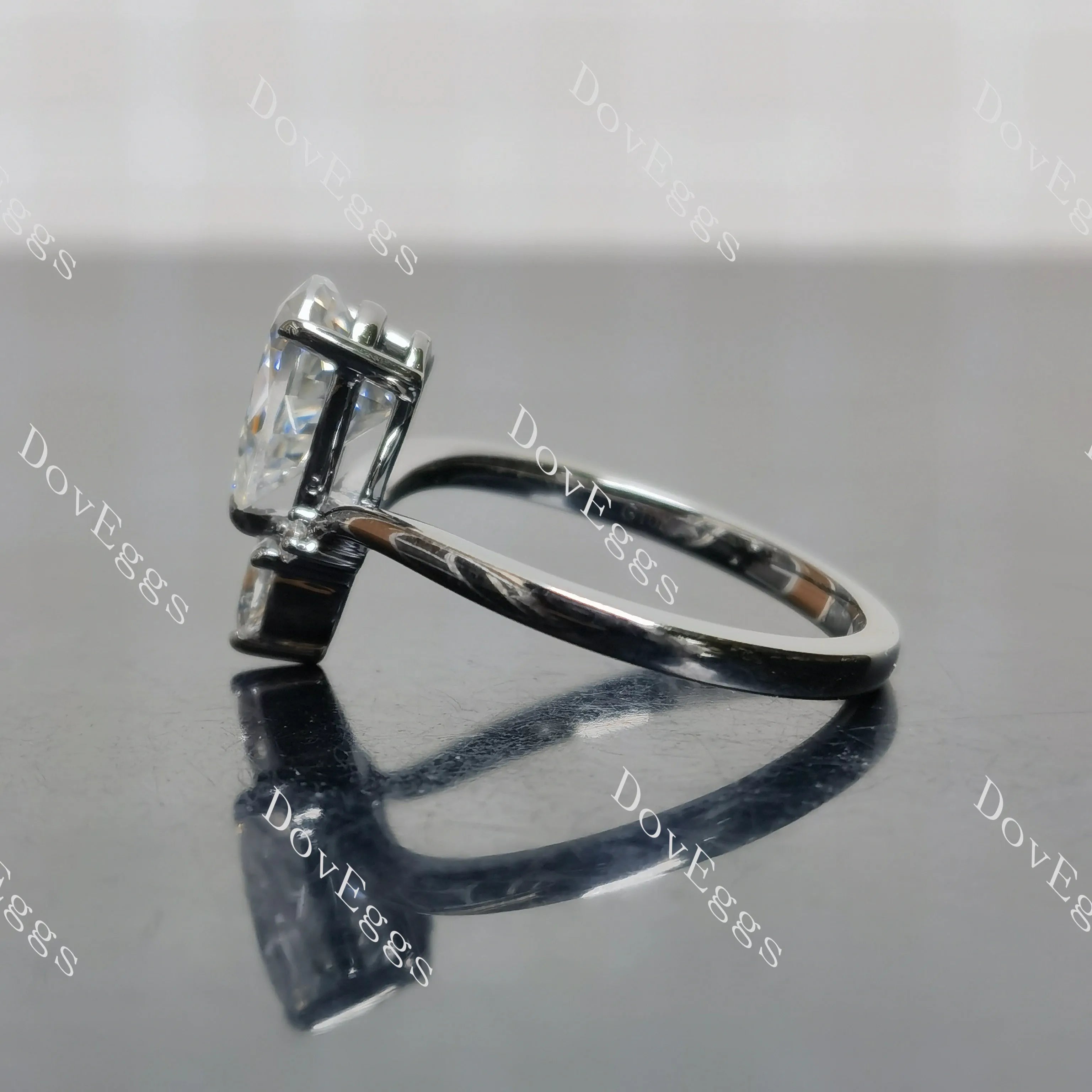 Doveggs art deco engagement ring only semi-mount only(Exclusively to DovEggs Stones)