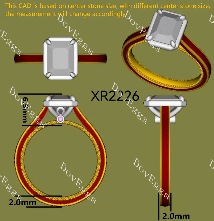 Carving bezel vintage engagement ring only semi-mount only(Exclusively to DovEggs Stones)