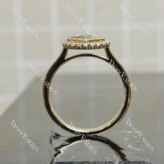 Serenity pave halo bezel engagement ring semi-mount only(Exclusively to DovEggs Stones)