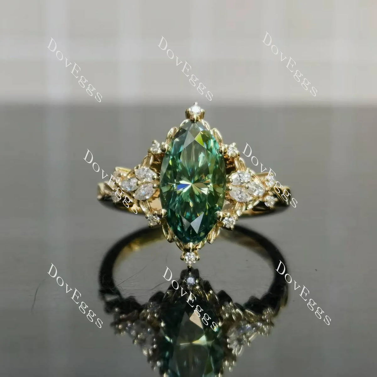 Vintage pave art deco engagement ring semi-mount only(Exclusively to DovEggs Stones)