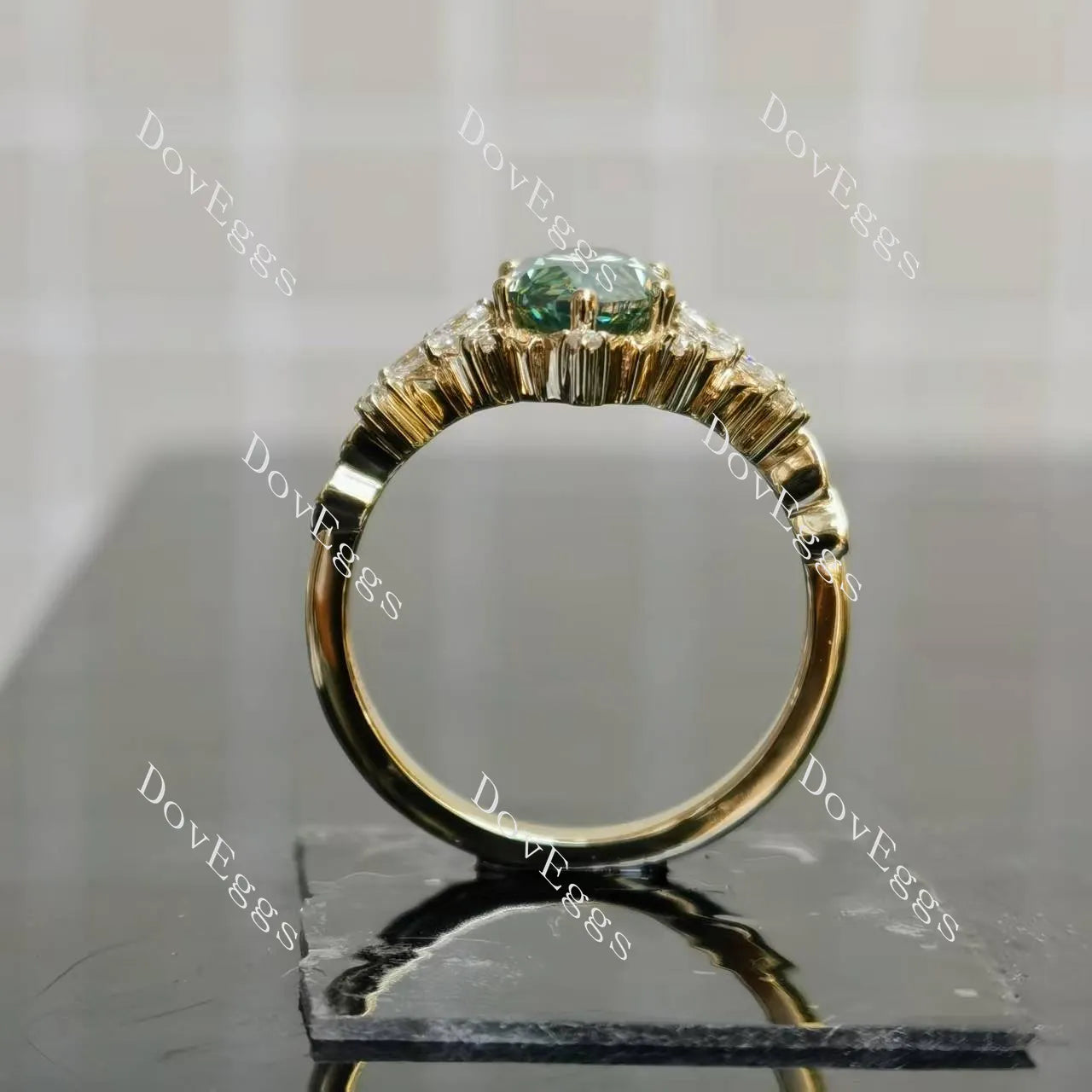 Vintage pave art deco engagement ring semi-mount only(Exclusively to DovEggs Stones)