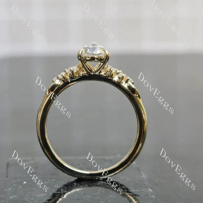 Side stone engagement ring semi-mount only(Exclusively to DovEggs Stones)