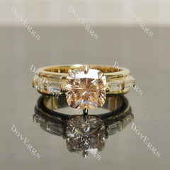 Side stones engagement ring only semi-mount only(Exclusively to DovEggs Stones)