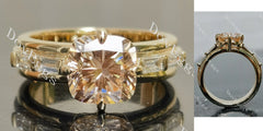 Side stones engagement ring only semi-mount only(Exclusively to DovEggs Stones)