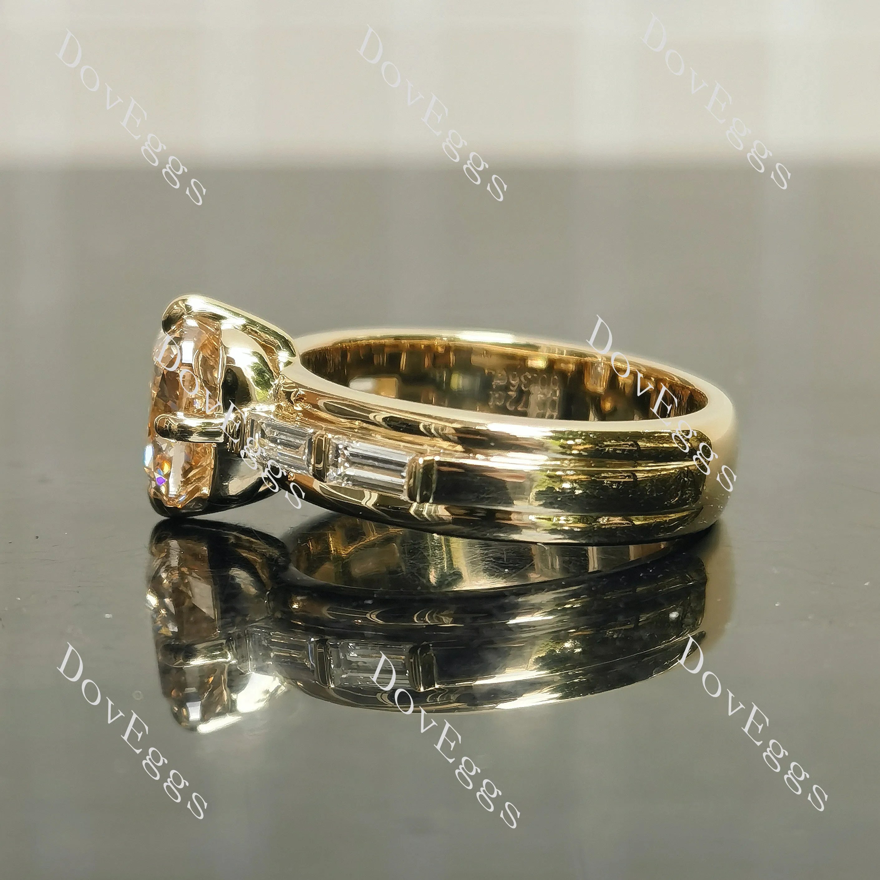 Side stones engagement ring only semi-mount only(Exclusively to DovEggs Stones)