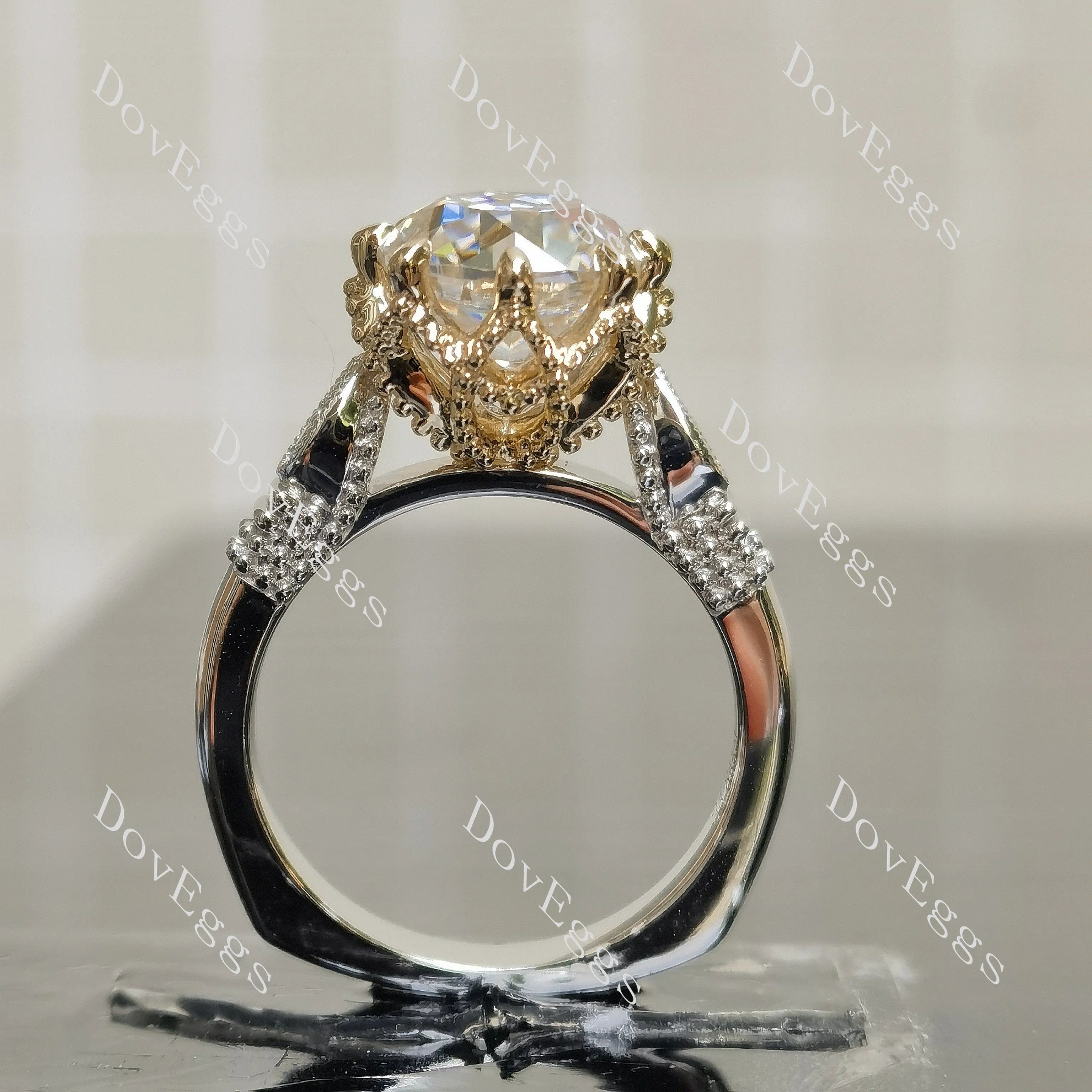 Vintage art deco engagement ring only semi-mount only(Exclusively to DovEggs Stones)