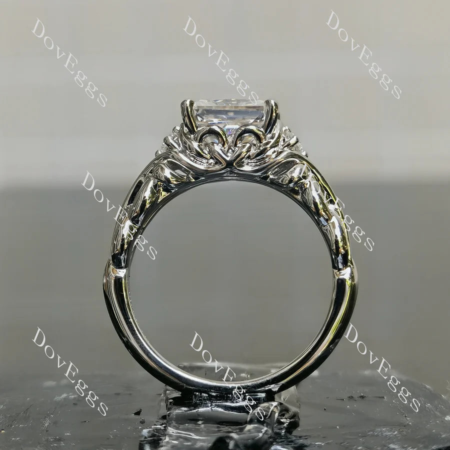 Vintage side stones pattern braided engagement ring only semi-mount only(Exclusively to DovEggs Stones)