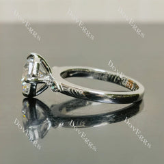 Octagon art deco side stones lab diamond engagement ring only semi-mount only(Exclusively to DovEggs Stones)