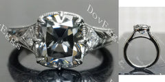 Carved pave vintage lab diamond engagement ring only semi-mount only(Exclusively to DovEggs Stones)