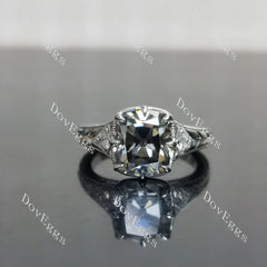 Carved pave vintage lab diamond engagement ring only semi-mount only(Exclusively to DovEggs Stones)