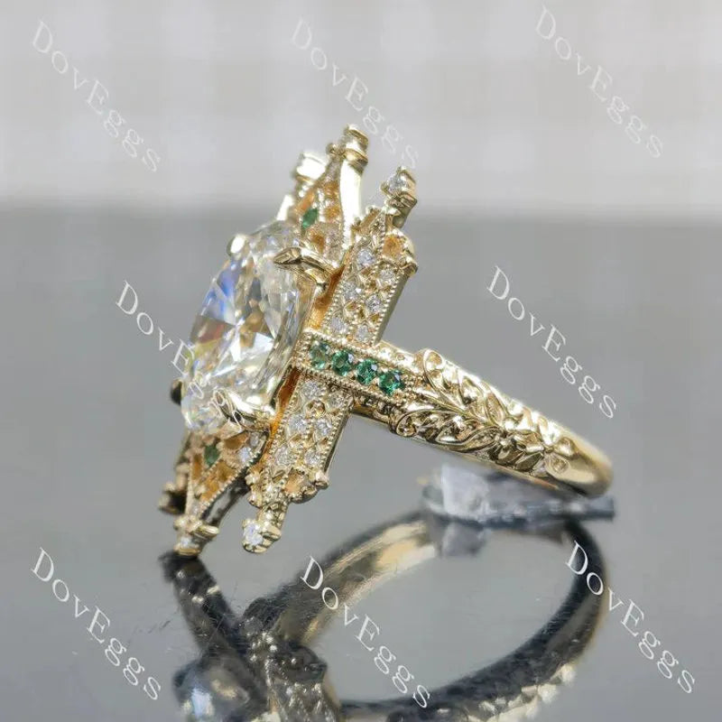 Vintage art deco pave ethical lab diamond engagement ring only semi-mount only(Exclusively to DovEggs Stones)