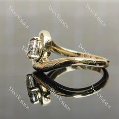 Pear solitaire art deco moissanite engagement ring| DovEggs
