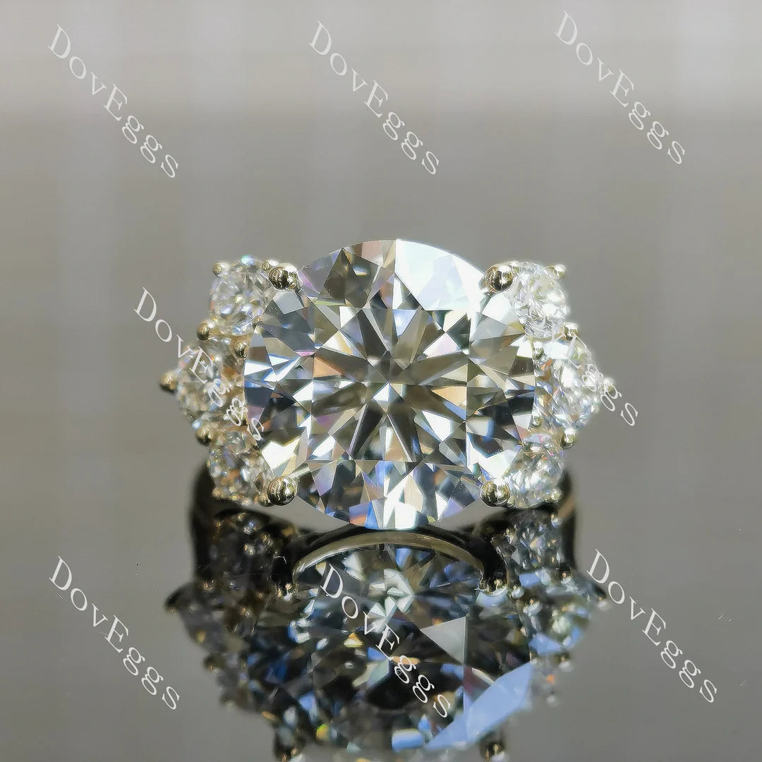 Vintage side stones ethical lab diamond engagement ring only semi-mount only(Exclusively to DovEggs Stones)