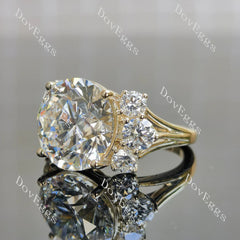 Vintage side stones ethical lab diamond engagement ring only semi-mount only(Exclusively to DovEggs Stones)