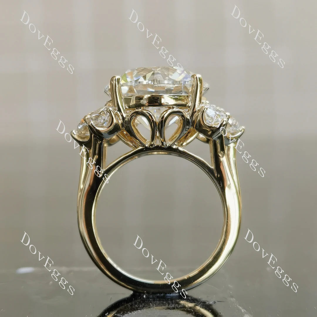 Vintage side stones ethical lab diamond engagement ring only semi-mount only(Exclusively to DovEggs Stones)