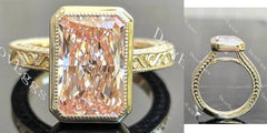 Carved bezel solitaire ethical lab diamond engagement ring only semi-mount only(Exclusively to DovEggs Stones)