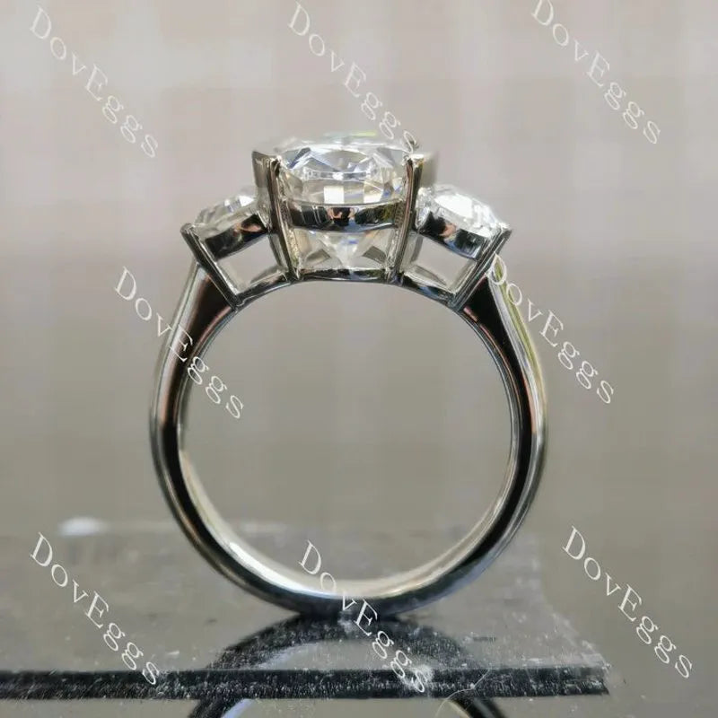 Three stones ethical lab diamond engagement ring only semi-mount only(Exclusively to DovEggs Stones)