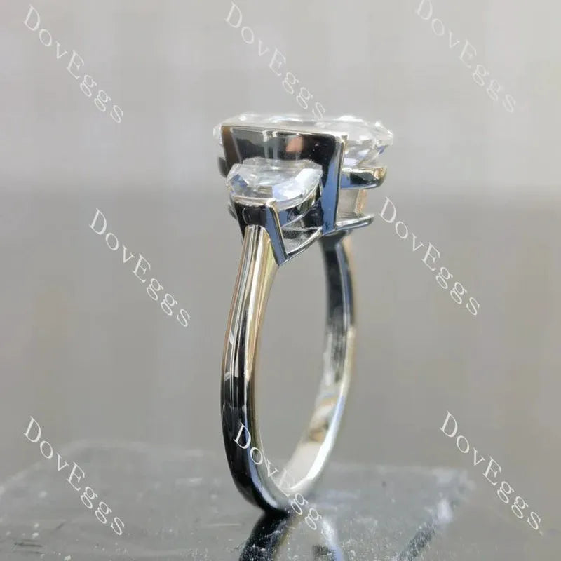 Three stones ethical lab diamond engagement ring only semi-mount only(Exclusively to DovEggs Stones)