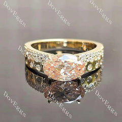 Pave brilliant lab diamond engagement ring set semi-mount only(Exclusively to DovEggs Stones)