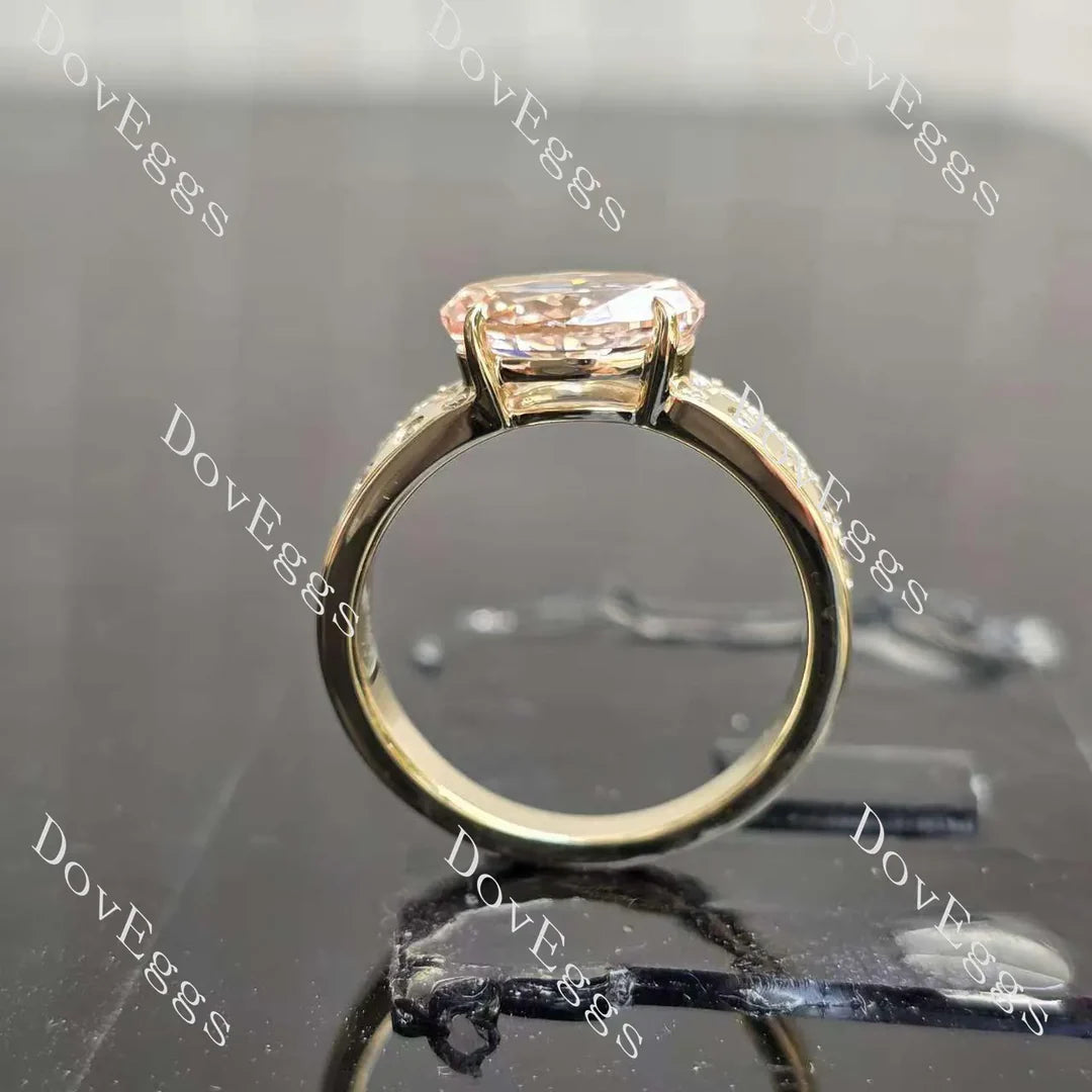 Pave brilliant lab diamond engagement ring set semi-mount only(Exclusively to DovEggs Stones)