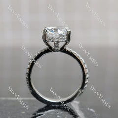 Round 3/4 eternity pave moissanite engagement ring| DovEggs