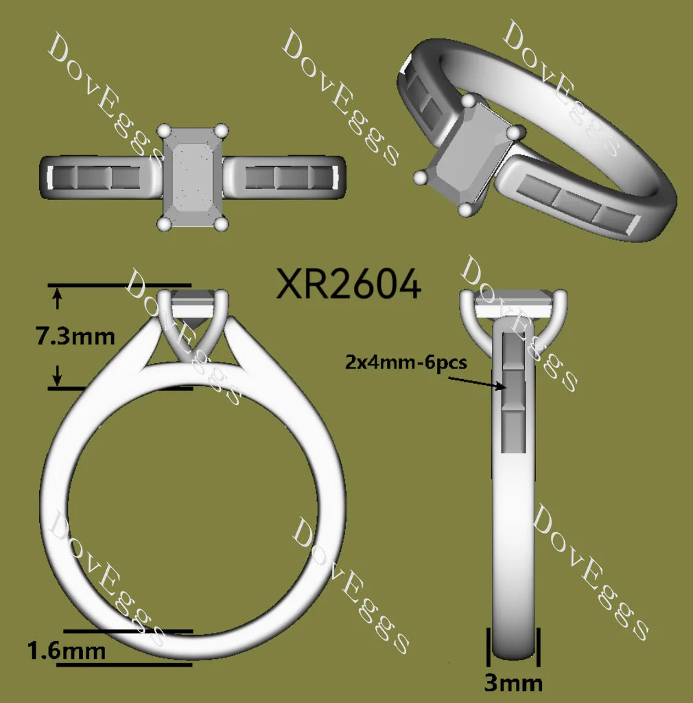 Pave engagement ring semi-mount only(Exclusively to DovEggs Stones)
