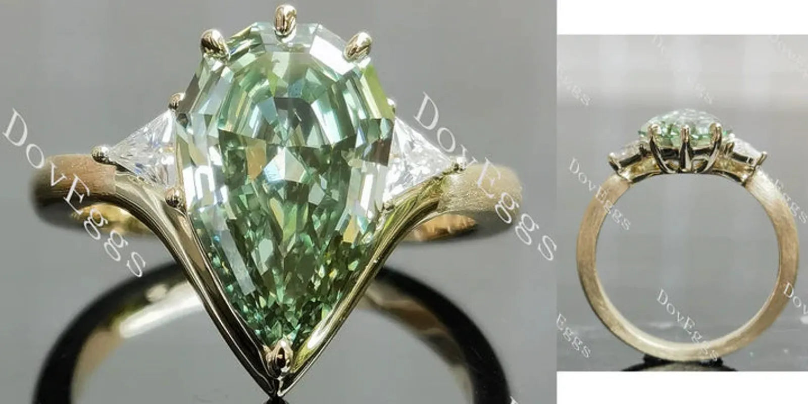 Brilliant pave lab diamond engagement ring semi-mount only(Exclusively to DovEggs Stones)