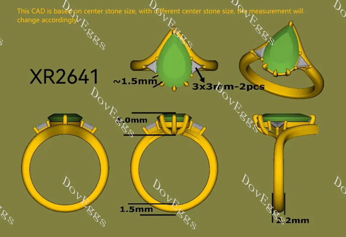 Brilliant pave lab diamond engagement ring semi-mount only(Exclusively to DovEggs Stones)