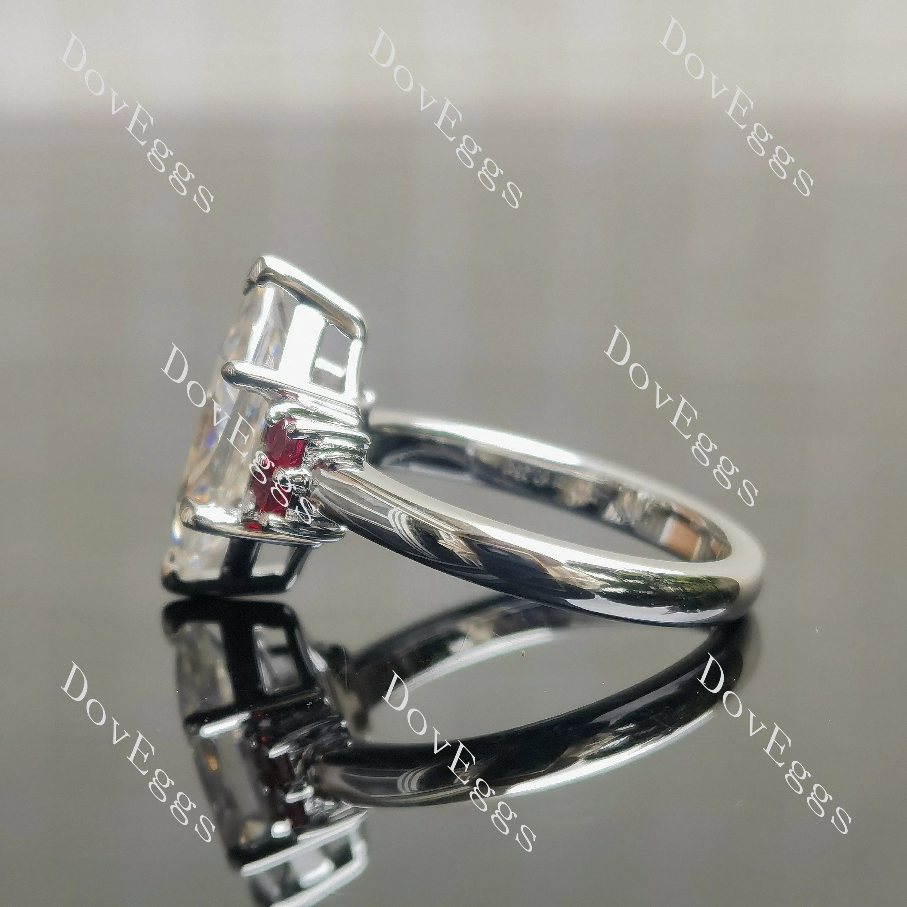 Brenn-Marquise side stones moissanite engagement ring| DovEggs