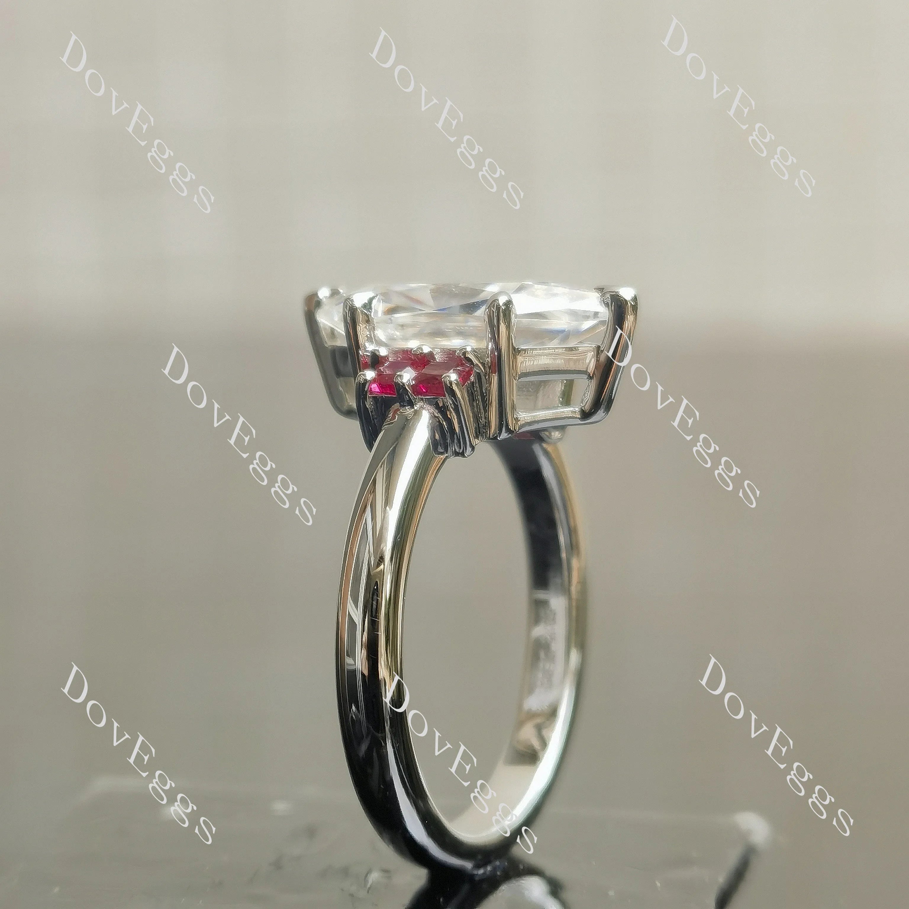 Brenn-Marquise side stones moissanite engagement ring| DovEggs