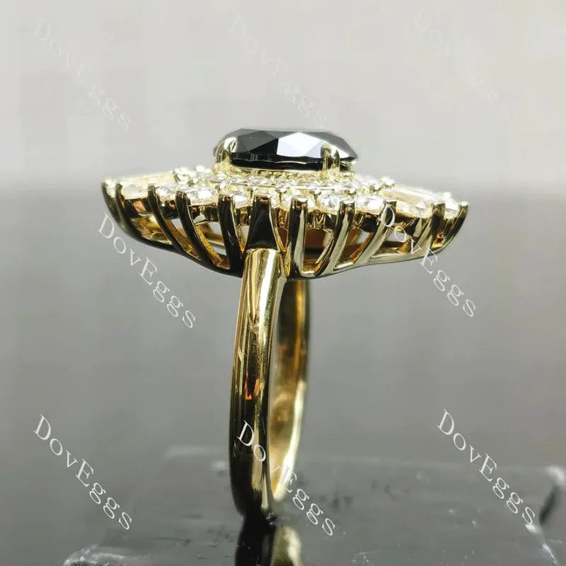 Halo vintage lab diamond engagement ring semi-mount only(Exclusively to DovEggs Stones)