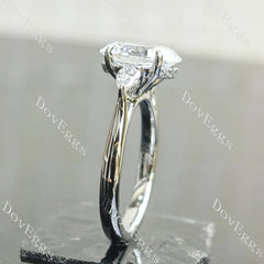 Side stones hidden halo lab diamond engagement ring semi-mount only(Exclusively to DovEggs Stones)