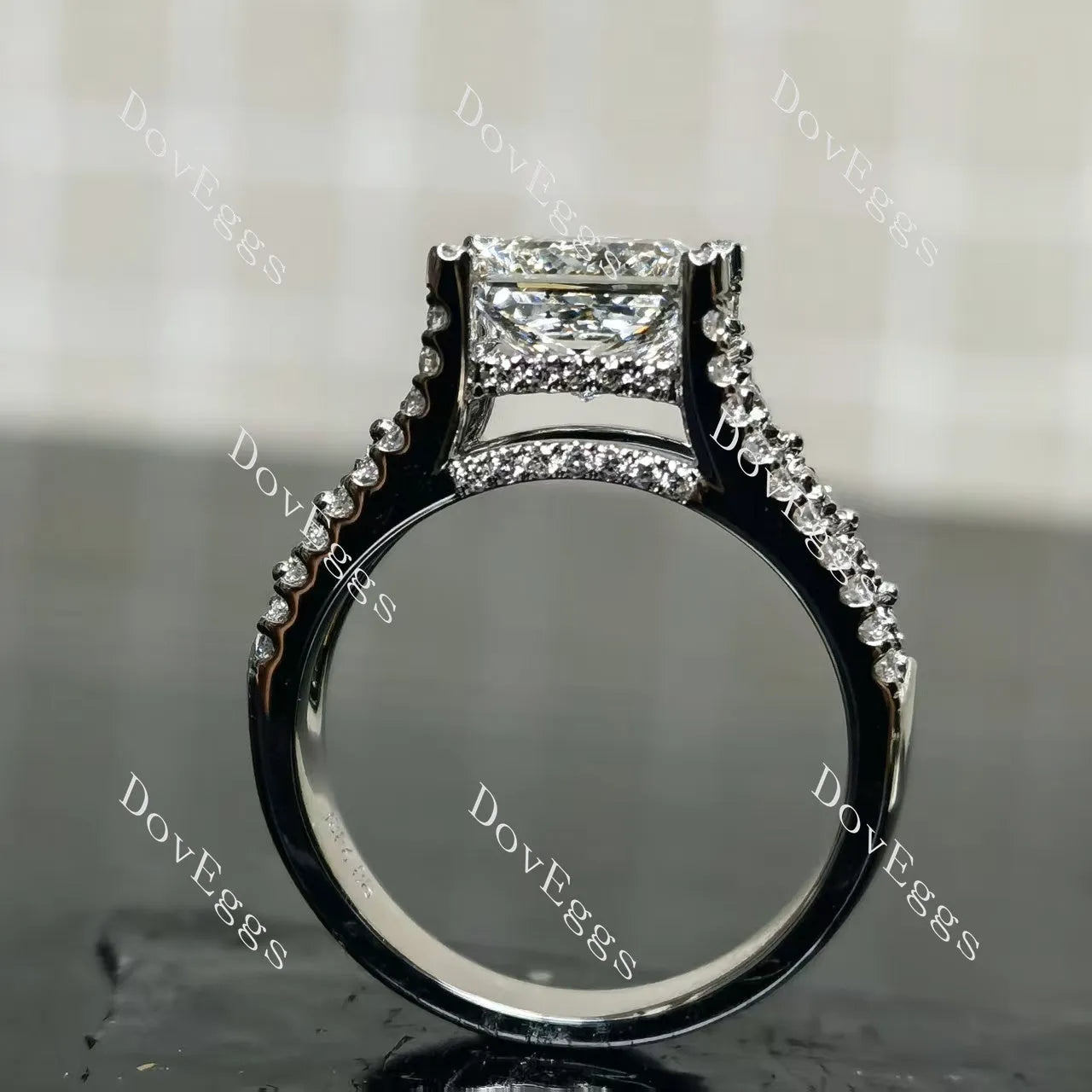 Kaleidoscope pave vintage engagement ring only semi-mount only(Exclusively to DovEggs Stones)
