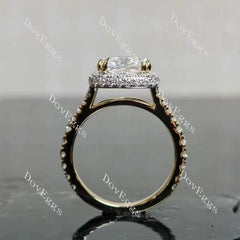 Doveggs Radiant Halo Split Shanks Lab Grown Diamond Engagement Ring