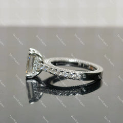 (size 7.25) Doveggs 1ct radiant moissanite sterling silver engagement ring