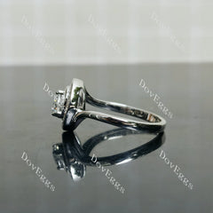 Doveggs round pave vintage wave moissanite engagement ring